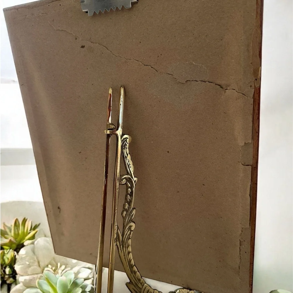 VTG Framed Purple Prickly Pear Cactus Art Painting Wood Frame Matted - Picture 3 of 3